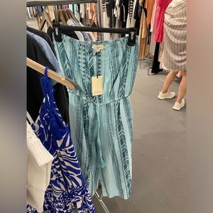 Elan Light Blue Patterned Jumpsuit